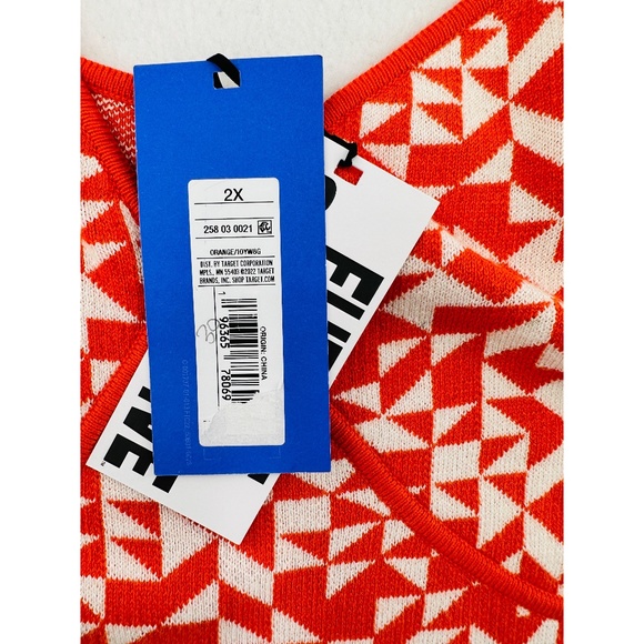 NWT Future Collection Kahlana Barfield Brown For Target Orange/ Cream Crop Top - Picture 9 of 12